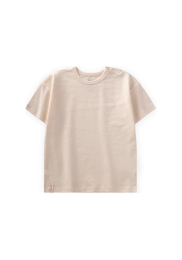 Cigit - Basic Bebe T-shırt 0-3 Yaş Ekru Ekru