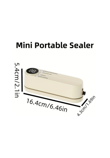Honeybeeshop Beyaz Taşınabilir Usb Şarj Edilebilir Vakum Makinesi Çok Fonksiyonlu Otomatik Gıda Vakumlama 1200mah Lityum Pil Mutfak Ve Piknik İçin