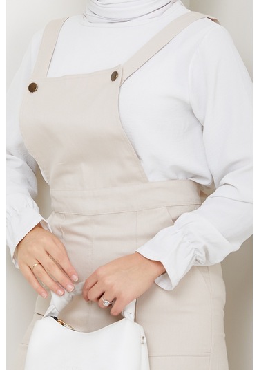 Gülru Cepli Gabardin Tulum 1587 - Bej Bej