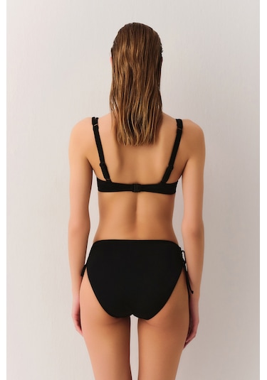 Suwen Balenli Körüklü Toparlayıcı Bikini Üst Sbn25940012 Siyah