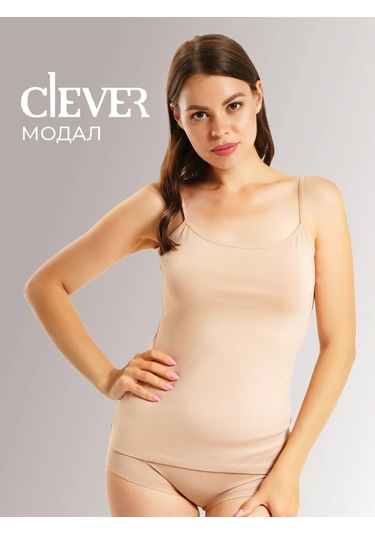 Clever Wear Bej Modal Üzerinden Düşen Askılı Basic Atlet 149941023 Bej