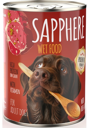 Sapphere Kırmızı Etli Yetişkin Köpek Maması Konserve 12 x 400 G