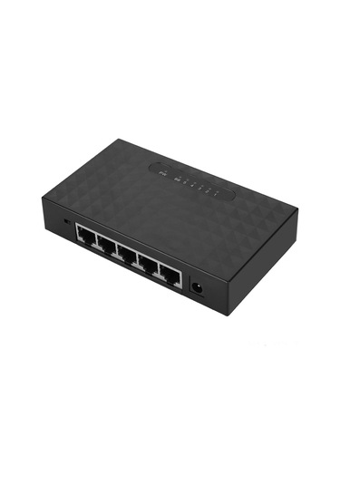 Konesam 5 Port 10/100 Mbps Ethernet Switch, Otomatik Mdı/mdıx, Akış Kontrolü, Enerji Tasarruflu, Siyah Avrupa Şarj Aleti