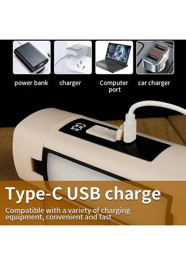 Myinkai Yüksek Güçlü Katlanabilir 3 Işık Modu Taşınabilir Fener Gri