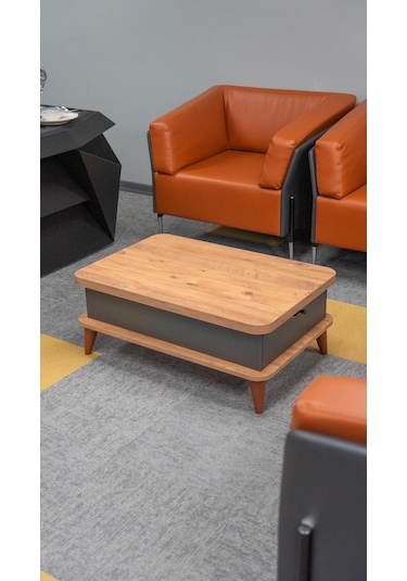 Sabit Ayaklı Kademeli Akıllı Sehpa Barok - Antrasit