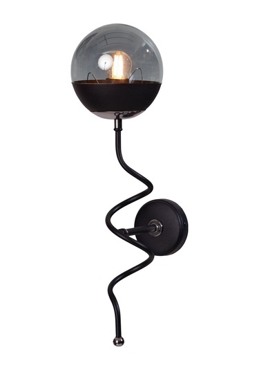 Luzarana Stella Krom-siyah Metal Gövde Füme Camlı Tasarım Lüx Aplik Siyah