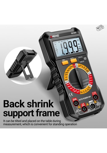 Pazly Yüksek Taşınabilir Sz305 Standlı Siyah Multimetre Metre Evrensel Ekran Doğruluklu Dijital Aydınlatmalı Arkadan Aneng - Zm