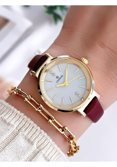 Coliseum Deri Kordon Vintage Seri Kadın Kol Saati+bileklik Hediyeli Cl8368.bm4 Sarı