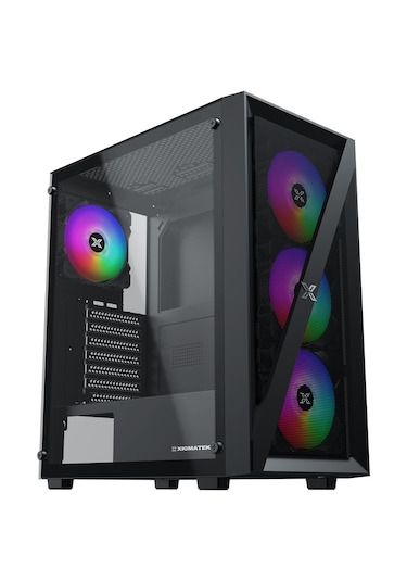 Xigmatek Blade 650w 80+ Temperli Cam+mesh Panel 4x12cm Sabit Rainbow Fan Mid-t Gaming Oyuncu Kasası