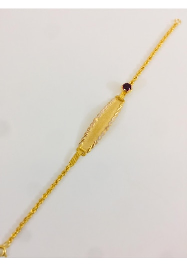 Çelikoğlu Kuyumculuk 8 Ayar Altın Bebek Çocuk Künyesi Bilekligi 1