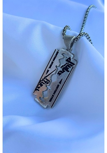 Jilet El İşçiliği Paslanmaz Çelik Zincir Erkek Kolye Gümüş