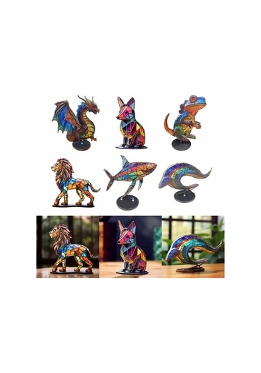 Fortunelane Renkli Metal Kral Ejderha Figürü - Ev Dekorasyonu Masaüstü Heykeli, Dayanıklı Kumaş İle Ev, Ofis Ve Hediye İçin