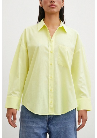 Never More Regular Fit Poplin Gömlek Sarı