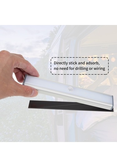 Fortunelane 30 Led Manyetik Şarjlı Akıllı Işık Şeridi, Hareket Sensörü, 120 Derece, Beyaz, 2 Adet Beyaz