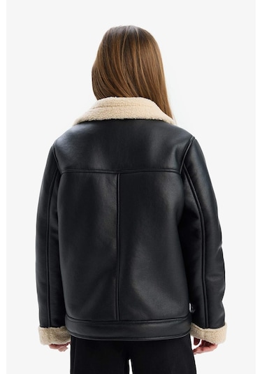 Defacto Kız Çocuk Su İtici Ceket Yaka Pelüş Astar Suni Deri Ceket Mont C4978a825aubk27 Siyah Defacto Kız Çocuk Su İtici Ceket Yaka Pelüş Astar Suni Deri Ceket Mont C4978a825aubk27 Siyah