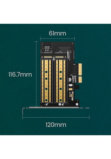 Ugreen 70504 Pcıe M2 Adaptörü Genişletme Kartı