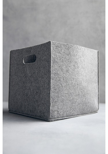 Yunusoğlu Home Çok Amaçlı Kullanım Keçe Organizer Dolap İçi Düzenleyici Saklama Kutusu Sepet Gri