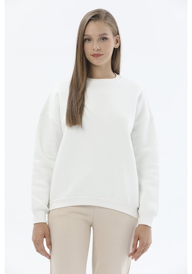 Kadın Sweatshirt 2424bs130836 Ekru