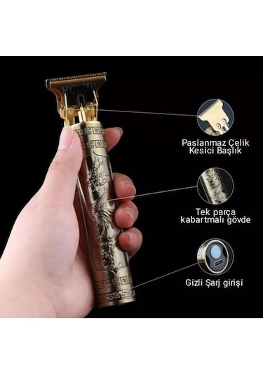 Usb Şarjlı Vintage T9 Traş Makinesi