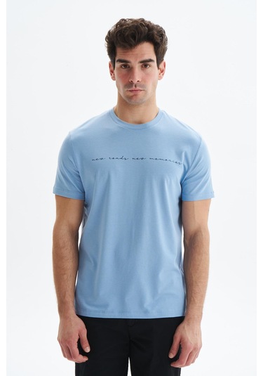 Arma Erkek Regular Fit Yazı Baskılı Süprem Bisiklet Yaka Tişört Y29344472702 Mavi