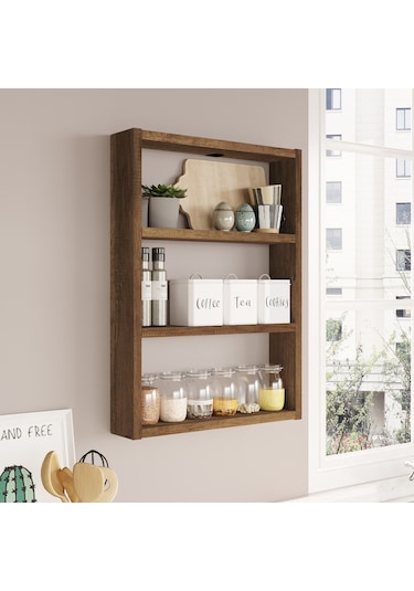Yurudesign Pera 3'Lü Duvar Rafı Mutfak Banyo Rafı Barok Pr1-Br