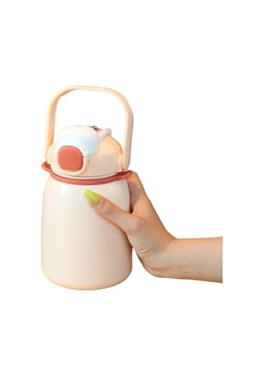 Puni 800 Ml. Çocuk Suluklar Mataralar Yalıtım Bardağı Paslanmaz Çelik Taşınabilir Saman Su Şişesi 9q2ıje Açık Pembe