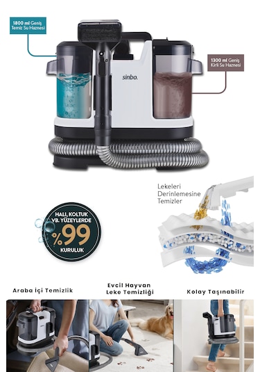 Sinbo SCC-7605 500 W Halı Ve Koltuk Yıkama Makinesi