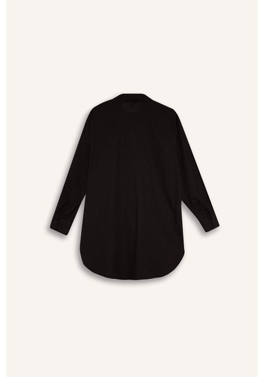 DeFacto Regular Fit Pamuklu Plaj Gömleği-Fall in Love W8241AZ24SMBK27 Siyah DeFacto Regular Fit Pamuklu Plaj Gömleği-Fall in Love W8241AZ24SMBK27 Siyah