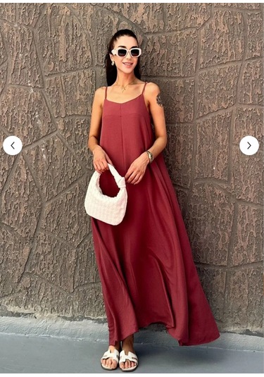 Aerobin Uzun Elbise Bordo