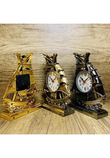 Suntek Masa Saati Dekorasyon Pille Çalışan Çalar Saat Bronz