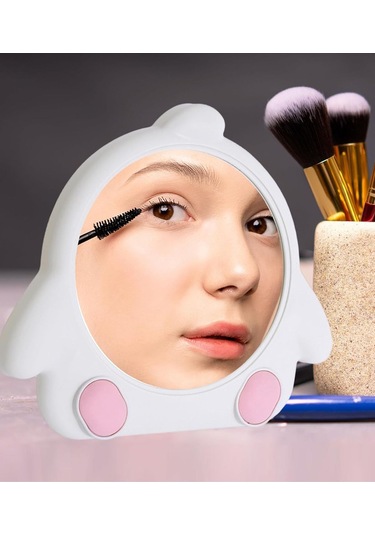 Caş Dekorasyon Beyaz Renk Penguen Model Masa Aynası Beyaz