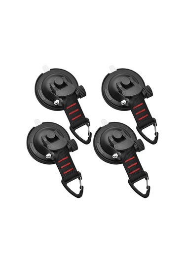 Padalink Kamp Ve Araç İçin 4'lü Kırmızı Plastik Pvc Süspansiyon Kanca - Düz Yüzeyler İçin, Havlu Oyuncak Asma