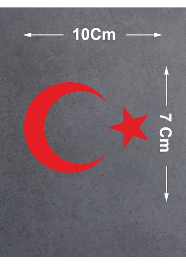 Ay Yıldız Türkiye Türk Bayrağı Sticker Araba Oto Motosiklet Karavan Sticker 00323 10x7 Cm