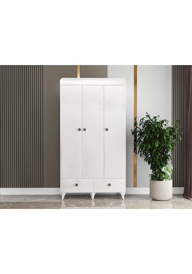 Patiko Pdlp 201 Beyaz 3 Kapaklı Pera Dolap Beyaz