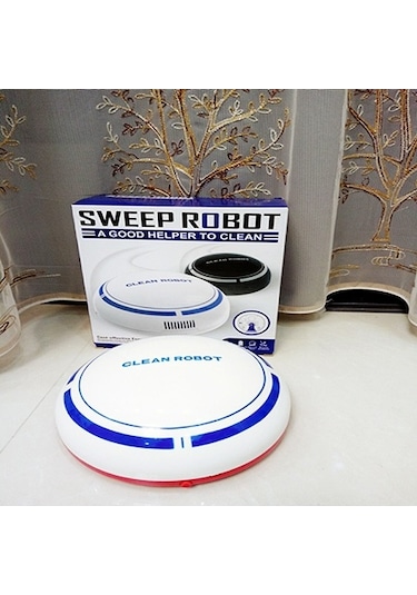 2 In 1 Şarj Edilebilir Zemin Süpürme Robotu Toz Toplayıcı Akıllı Otomatik İndüksiyon Zemin Süpürme Robotu Elektrikli Süpürge Siyah