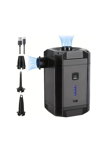 Xuweiwei Siyah Taşınabilir Çift Amaçlı Şarj Edilebilir Kablosuz Hava Pompası Şişme Yatak Havuz Simitleri İçin