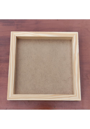 20x20cm Ham Ahşap Çerçeveli Pano Camsız - Arkalık Sabit