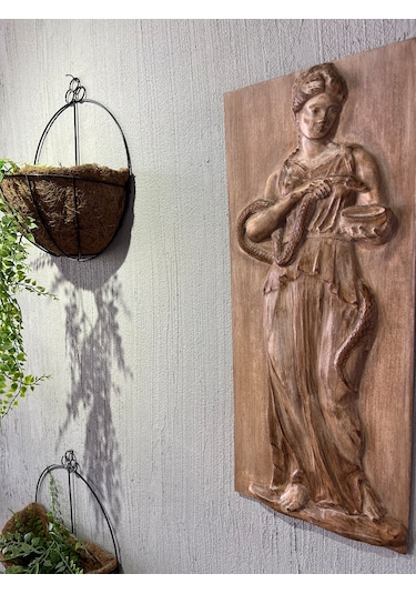 Store Hygieia Şifa Tanrıçası Ahşap Oyma Tablo Mitolojik