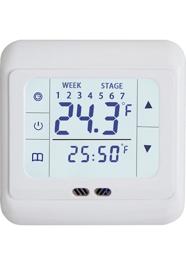 Hombey Elektrikli Isıtma Termostati, Dokunmatik Lcd Ekranlı, 16a, 3600w, 1 C Hassasiyet, 7 Gün Programlanabilir, Odalar İçin Sıcaklık Kontrolü