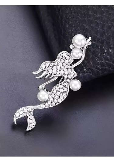 Bijoubijou Takı Broş Denizkızı 245830385 Gri