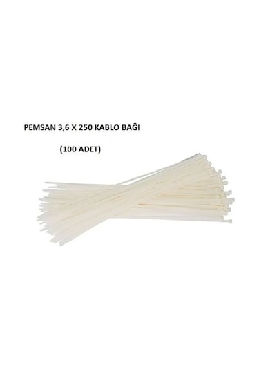 Pemsan Kablo Bağı 3,6x250 Beyaz 100 Adet