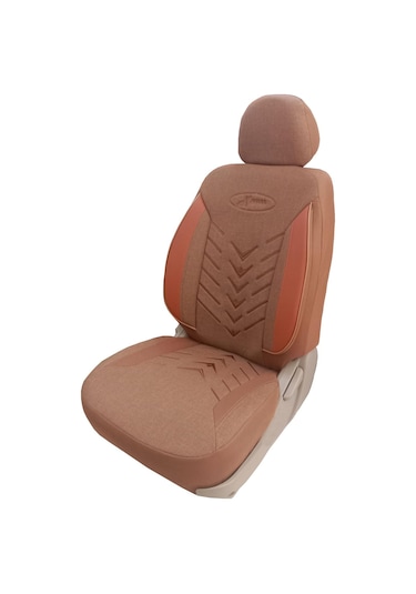 Mercedes C 220 D Uyumlu Keten Kumaş Oto Koltuk Kılıfı Taba