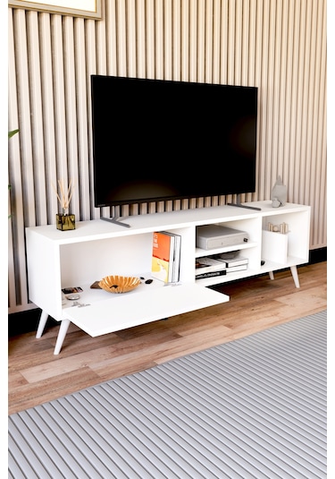 Lena Tv Sehpası, Tv Standı, Televizyon Ünitesi Beyaz