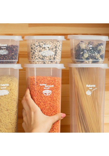 Porsima 1174 12'li Etiketli Renkli Kapaklı Gıda Saklama Kabı Seti