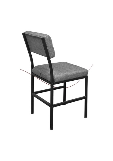 Nemeron İkon Mutfak Sandalyesi Keten Kumaş Metal Sandalye Silinebilir Kafe Salon Sandalyesi - Gri Gri