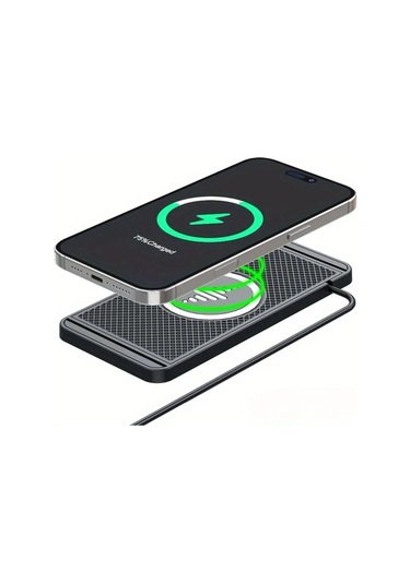 Honeybeeshop Araba Kablosuz Sarj Standi Siyah Hizli Sarj Istasyonu Kaymaz Mat Telefon Kulaklik Sarj Taban Iphone Samsung Galaxy Uyumlu S24 S23 S22 Siyah