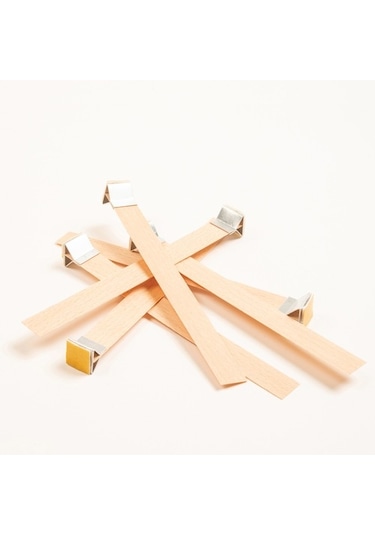 Ahşap Mum Fitili+Yapışkanlı Sehpa- 50 Adet