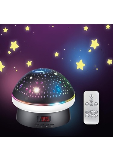 Willowhaven Homyl Led Projektör Işığı Usb Yıldızlı Okyanus Siyah 12.8x10.5 Cm Siyah