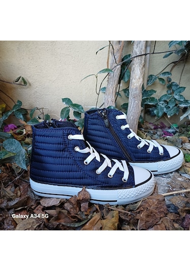 Scarpe Magiche Elyaflı Paraşüt Model Kız Çocuk Ayakkabısı 31-35 Numara Arası Işıksızdır Lacivert