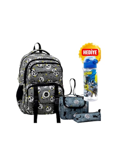 Kids Okul Çantası , Beslenme Çantası , Kalemlik - Anahtarlık Ve Suluk&matara Mavi MAvi